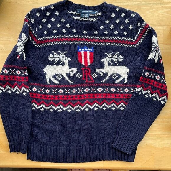 Vintage Polo Ralph Lauren Blue Label Knitted Sweater Size S - Picture 1 of 4